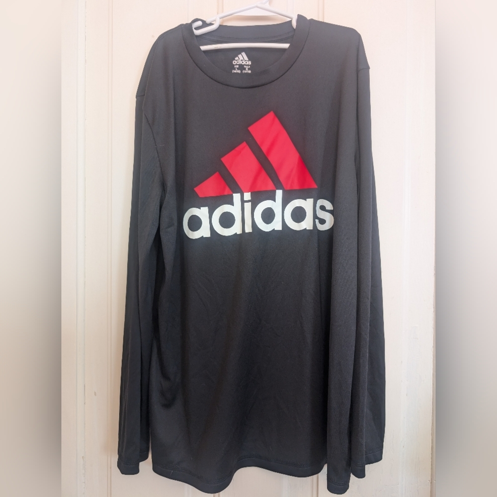 Adidas Boys Active LS Tee L (14/16) Black/Red/White